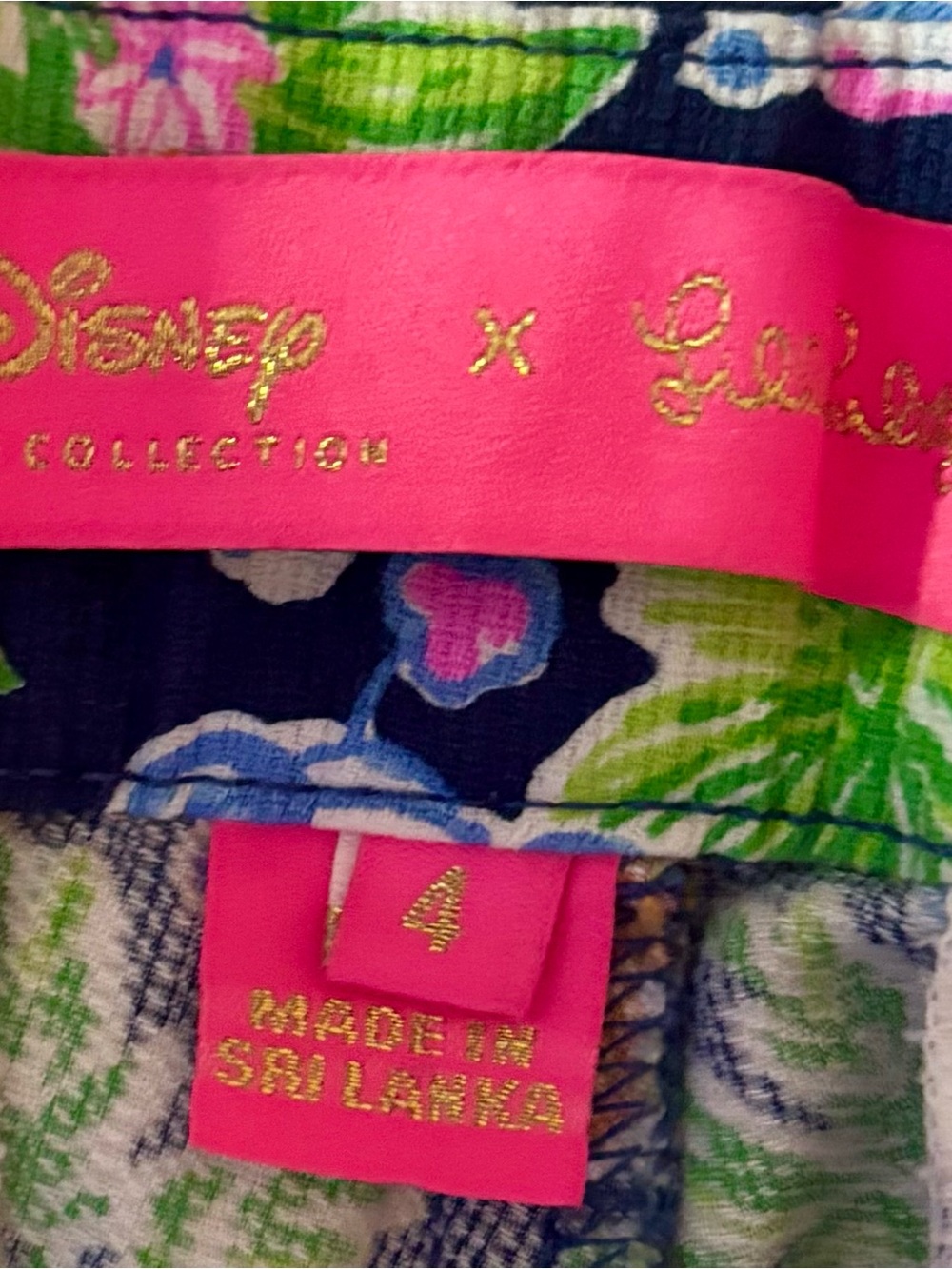 Lilly Pulitzer Disney Navy Multicolor Floral Scallop-Hem Shorts - Picture 7 of 7